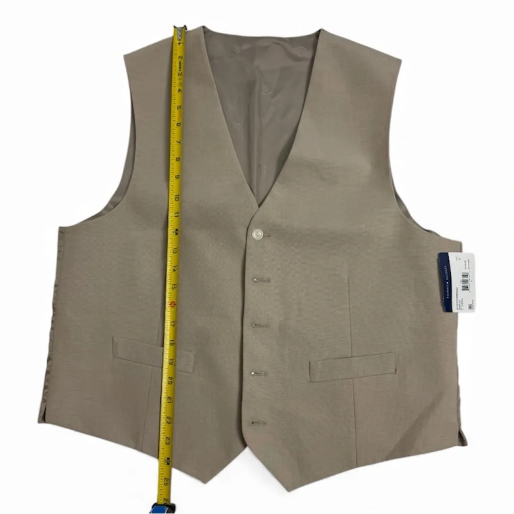 Tommy Hilfiger Men's Modern-Fit TH Flex Stretch Chambray Vest, Size LARGE‎